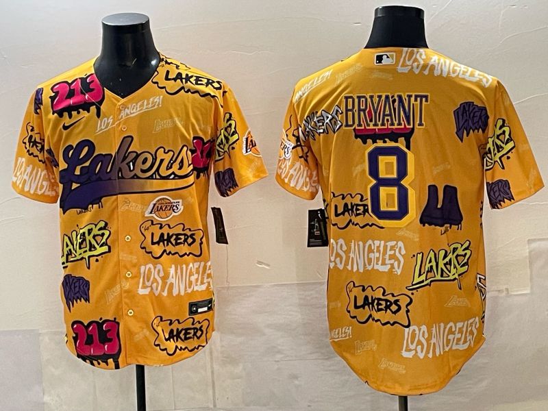 Men Los Angeles Lakers Nike 8 Bryant yellow NBA 2025 Jersey style 03